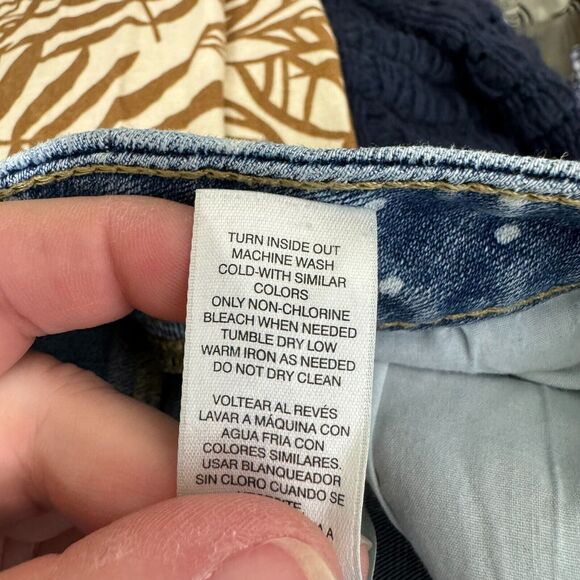 Chicos Plantium Jeans Womens XS Medium Blue White Polka Dot Skimmer Stretch - Picture 6 of 11